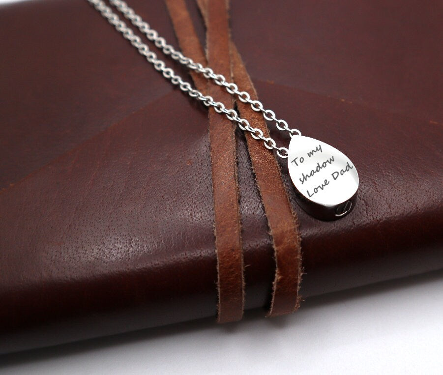 Personalized Urn Necklace For Human Ashes With Your Message Custom Engraved To Wear As A Cremation Cremate Jewelry - Dad, Mom, Dog, Pet