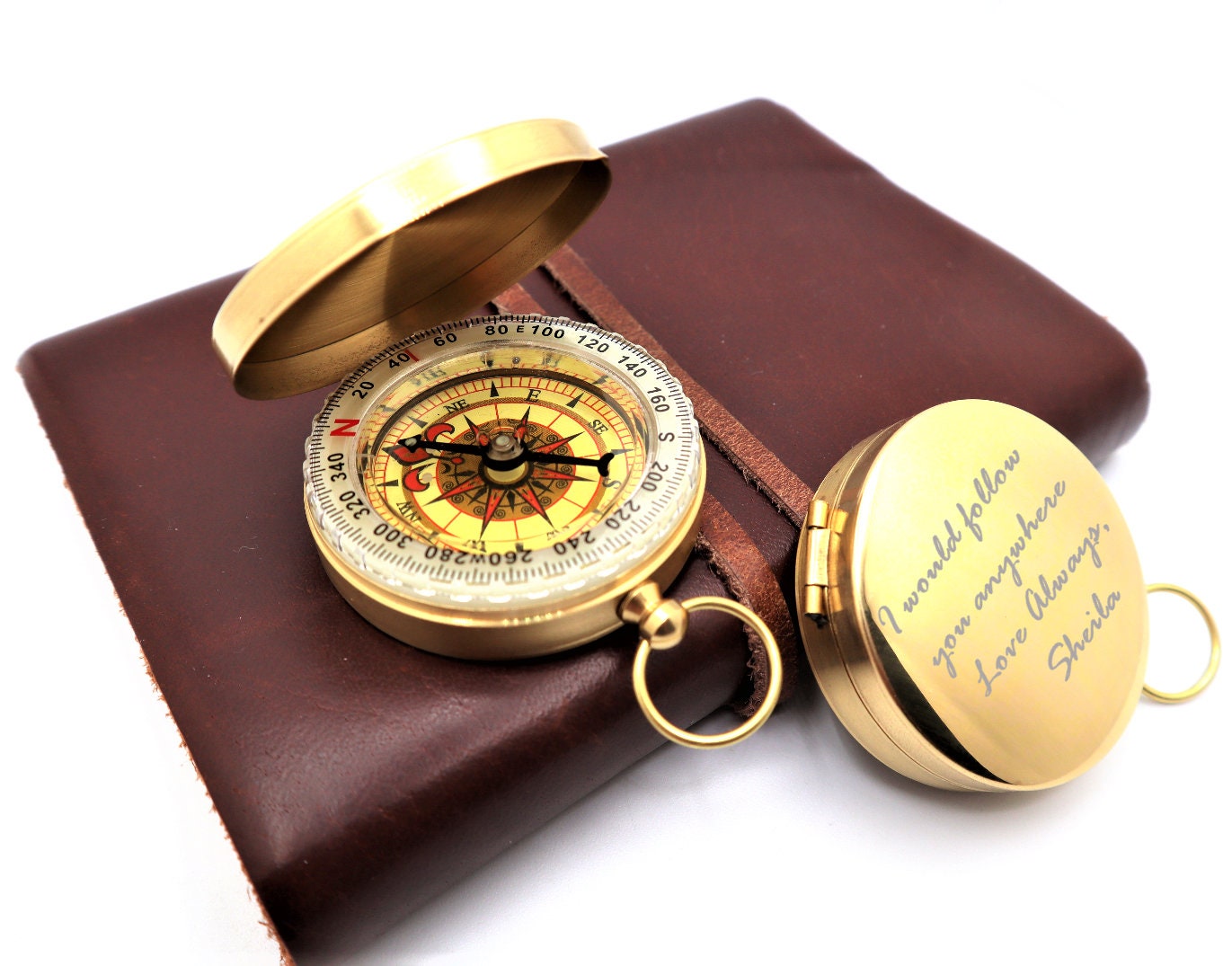 Personalized Compass With Engraved Name | Custom Pocket Compass Gift For Communion, Graduation, Anniversary, Hiking Gifts, Baptism Compass
