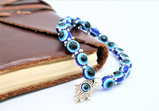 Evil Eye Nazar Bracelet Personalized With A Hamsa Hand Of Fatima To Wear As A Lucky Charm Turkish Evil Eye Anklet | Valentines Gift For Her