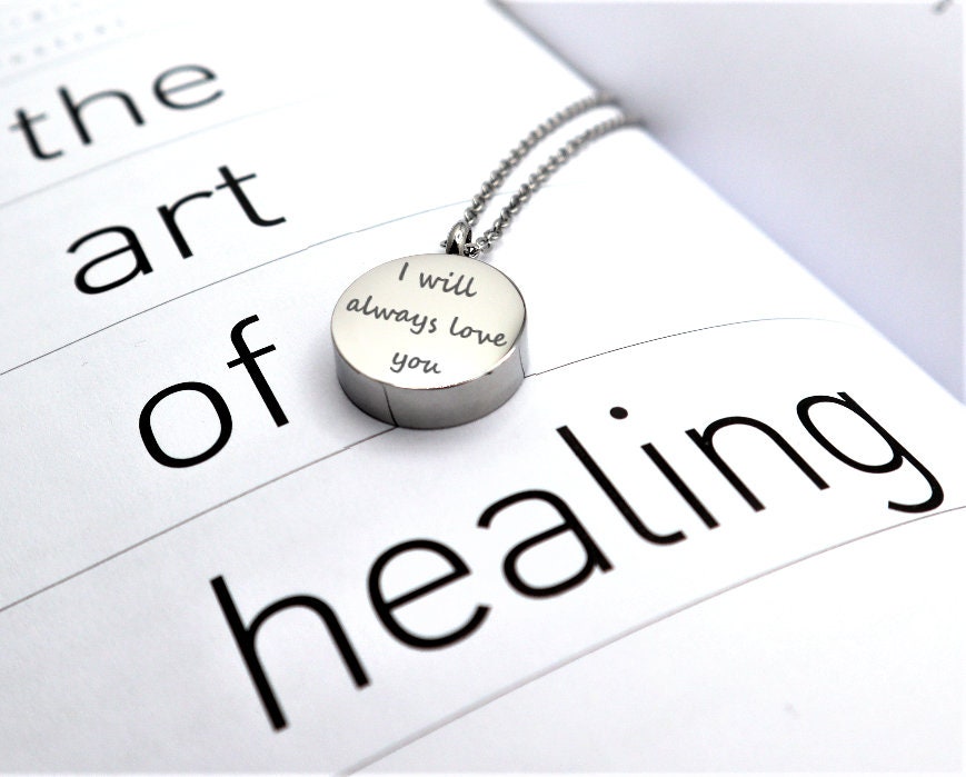 Personalized Cremation Ash Urn Pendant Necklace | Custom Memorial Urn Necklace For Human Ashes | Engraved Jewelry For Pet or Human Ashes