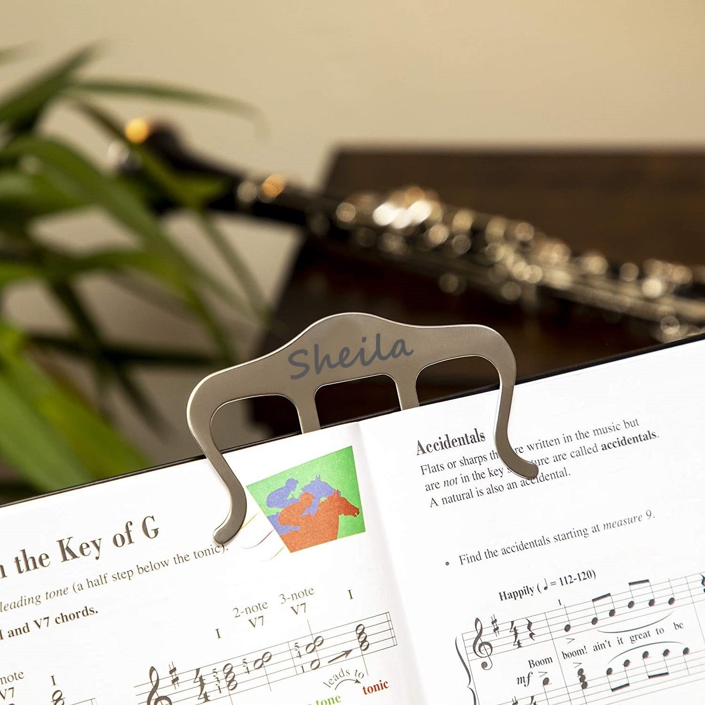Personalized Music Clip Page Holder | Custom Engraved Sheet Music Page Holder | Piano Teacher Gift, Book Page Holder, Piano Music Bookmark