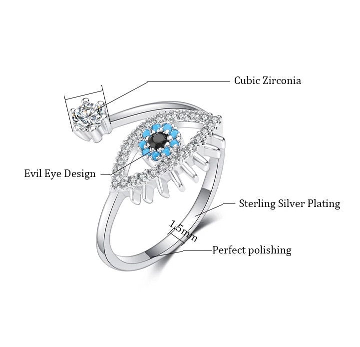 Evil Eye Necklace Pendant With A Silver Dainty Chain, Minimalistic Turkish Blue Nazar Valentine Pendant To Protect From Evil and Lucky Charm