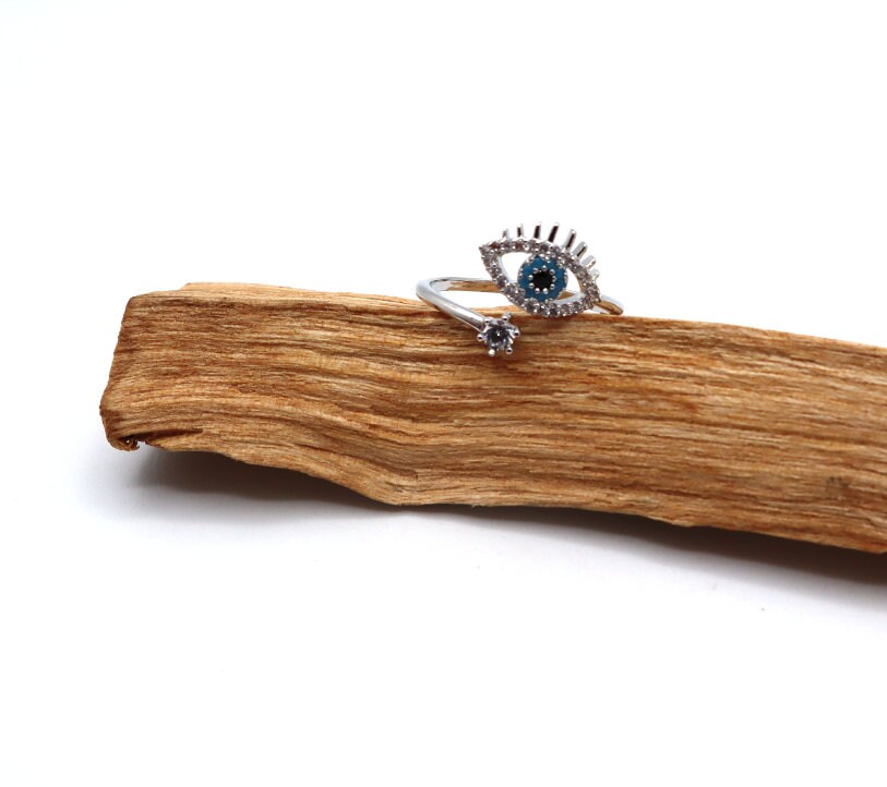 The Adjustable Evil Eye Protection Ring, Featuring A Nazar Eye, A Delicate Eye Of Horus Design, And A Turkish Blue Evil Eye, Makes A Perfect Gift For Her