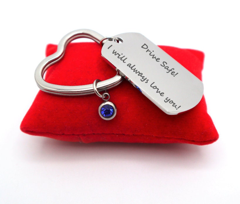 Personalized Keychain To Give As A Valentne Gift For Her With Your Love Message Custom Laser Engraved With A Heart Shape Key Ring Holder