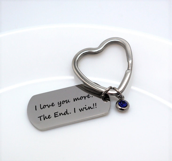 Personalized Keychain To Give As A Valentne Gift For Her With Your Love Message Custom Laser Engraved With A Heart Shape Key Ring Holder