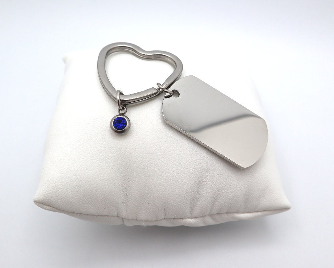 Personalized Keychain To Give As A Valentne Gift For Her With Your Love Message Custom Laser Engraved With A Heart Shape Key Ring Holder