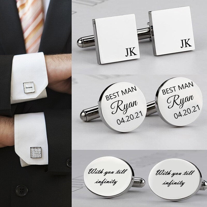 Cufflinks Personalized For Special Occasions Such As Gift For Husband, Groomsmen, Father Of The Bride, Wedding Cufflink, And Gift For Him
