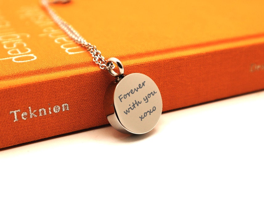 Personalized Cremation Ash Urn Pendant Necklace | Custom Memorial Urn Necklace For Human Ashes | Engraved Jewelry For Pet or Human Ashes