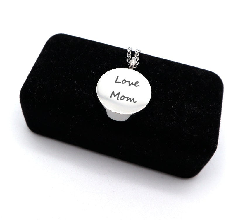 Personalized Cremation Ash Urn Pendant Necklace | Custom Memorial Urn Necklace For Human Ashes | Engraved Jewelry For Pet or Human Ashes
