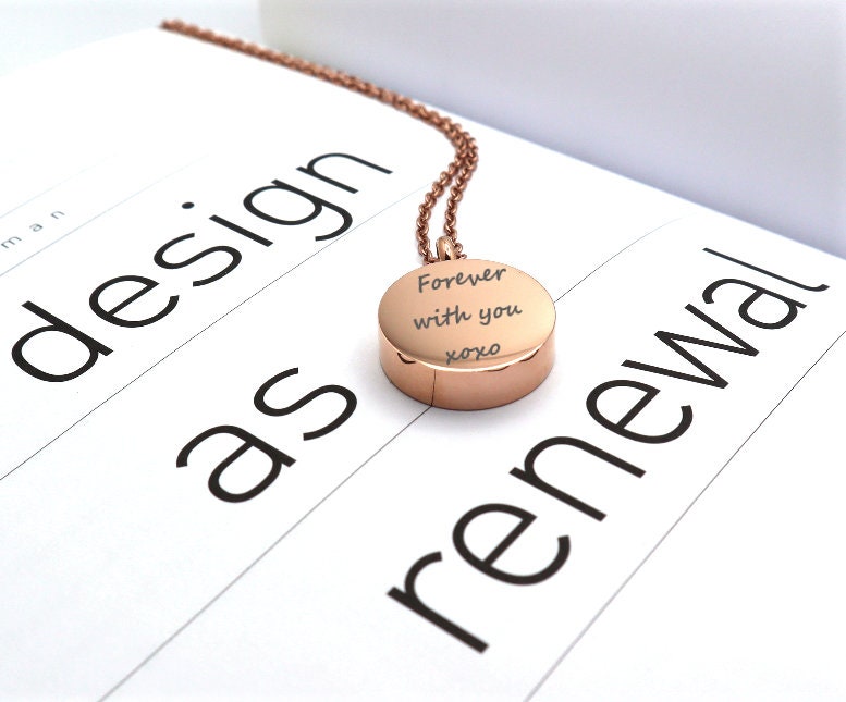 Personalized Cremation Ash Urn Pendant Necklace | Custom Memorial Urn Necklace For Human Ashes | Engraved Jewelry For Pet or Human Ashes