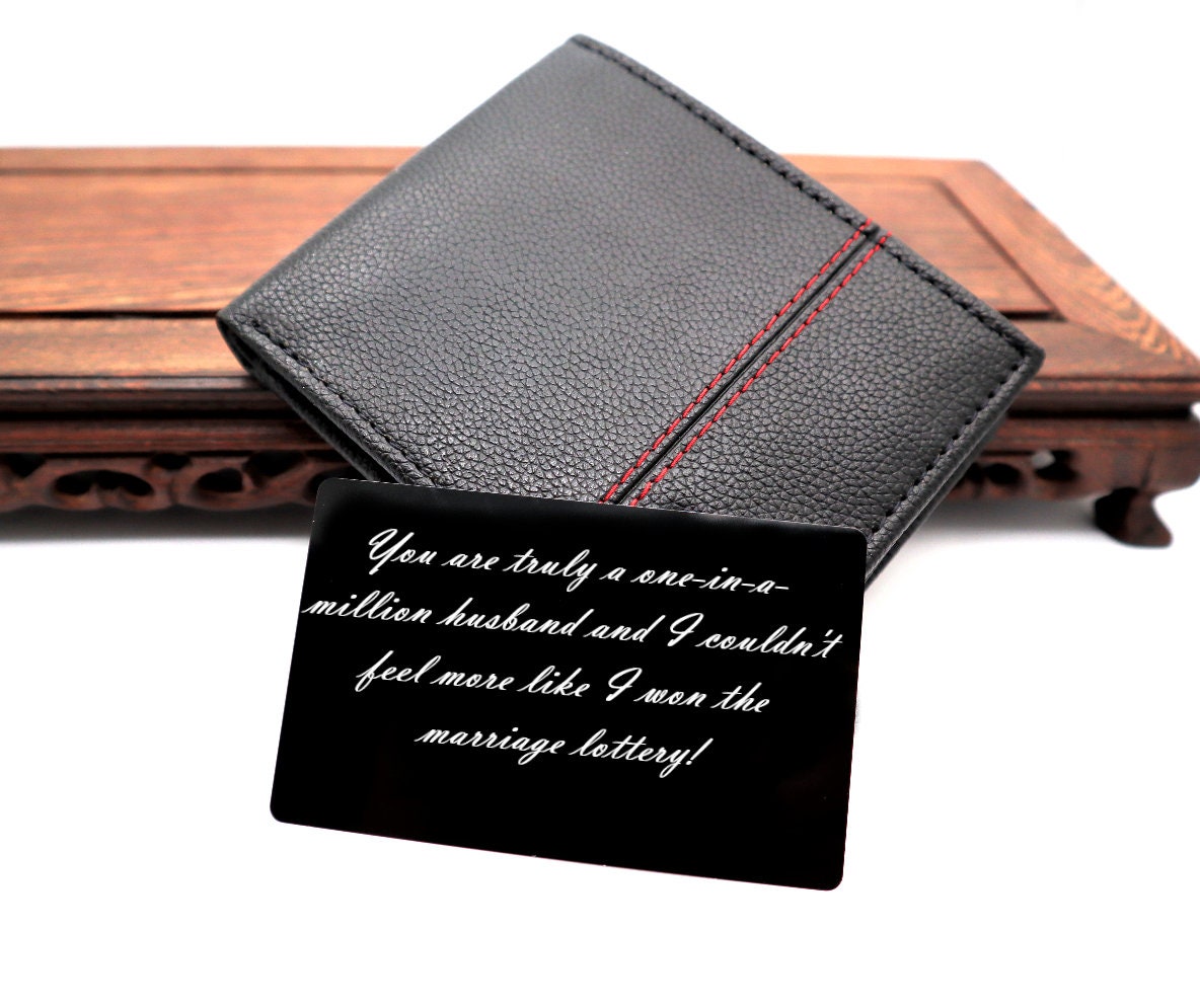 Wallet Card Personalized Insert With Your Actual Handwritten Love Message To Give As Gift For Her And Him | Long Distance Personalized Gift