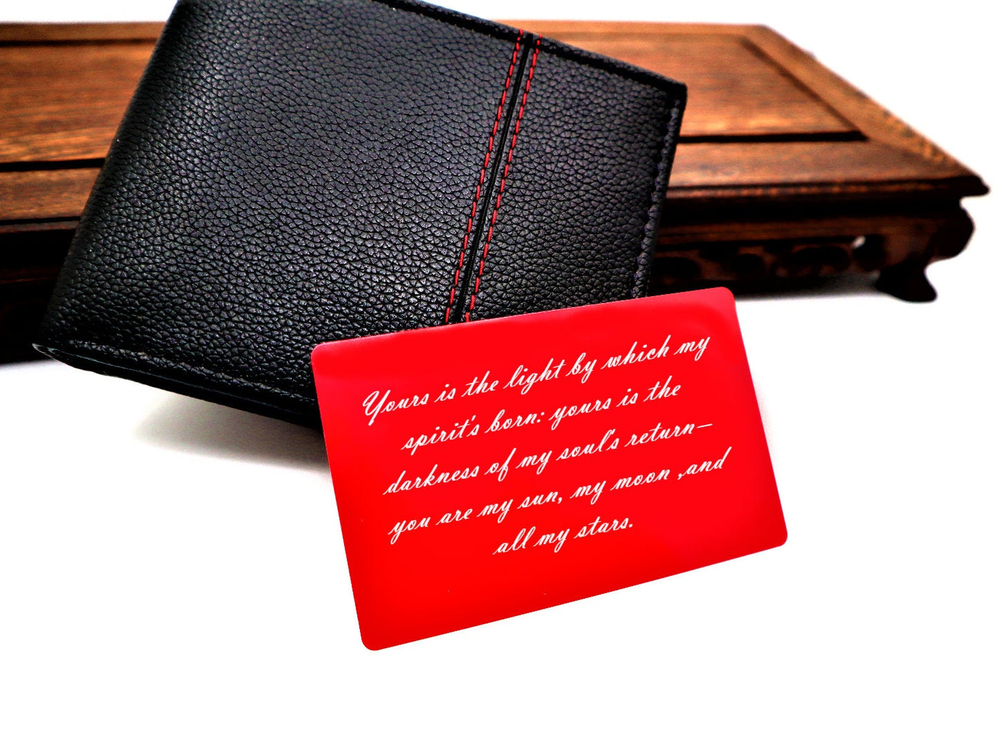 Wallet Card Personalized Insert With Your Actual Handwritten Love Message To Give As Gift For Her And Him | Long Distance Personalized Gift