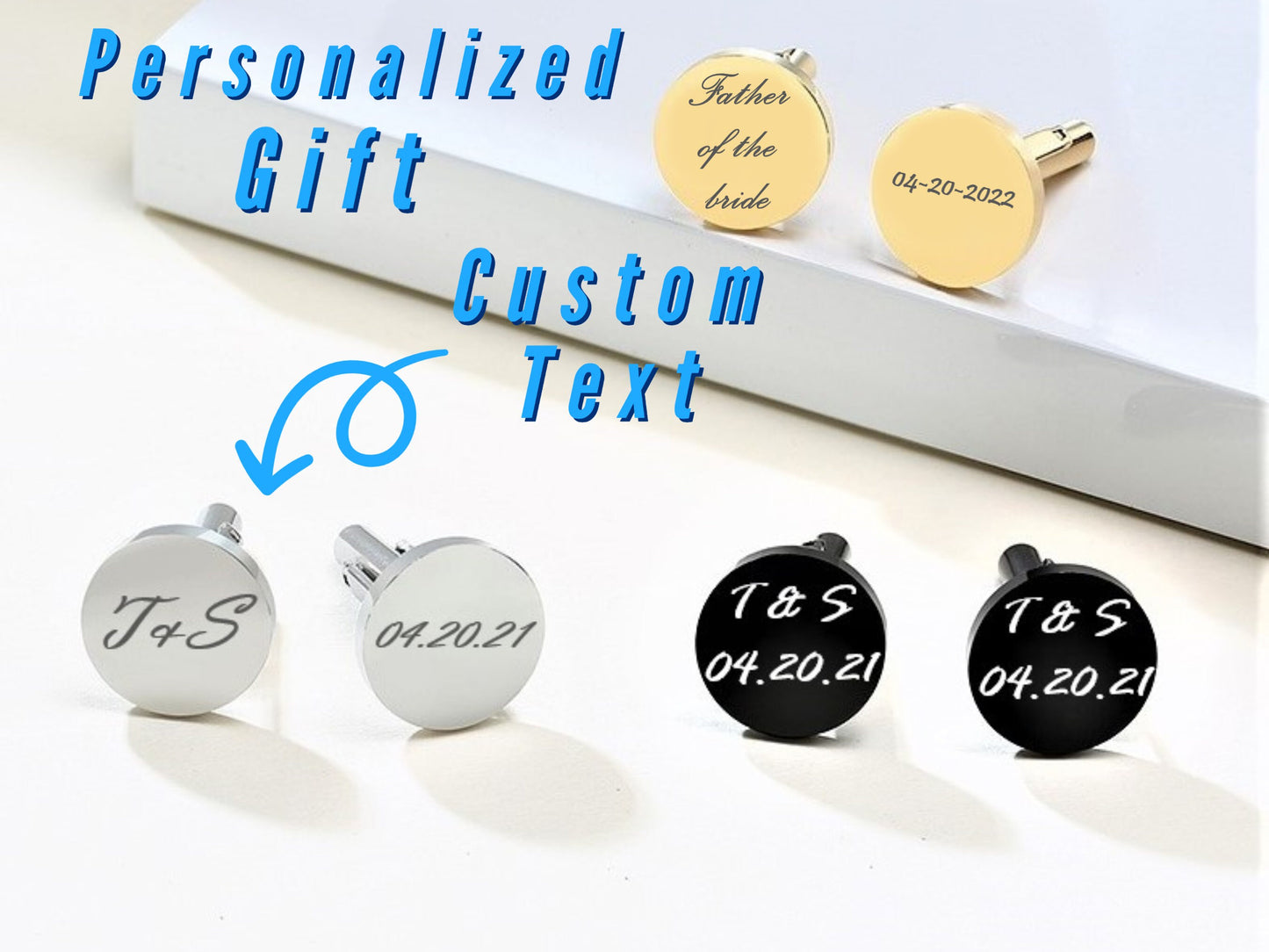 Cufflinks Personalized For Special Occasions Such As Gift For Husband, Groomsmen, Father Of The Bride, Wedding Cufflink, And Gift For Him