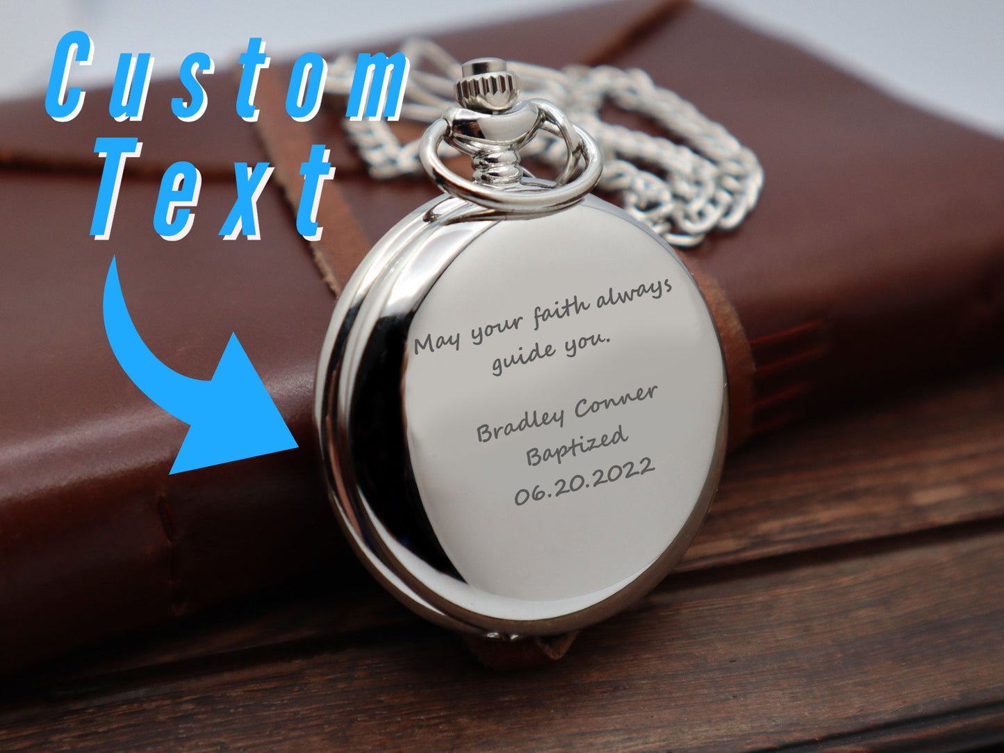 Personalized Pocket Watch For Groomsmen | Custom Pocket Watch Chain for Groomsman | Engraved Watch For Father of the Bride Wedding Gift