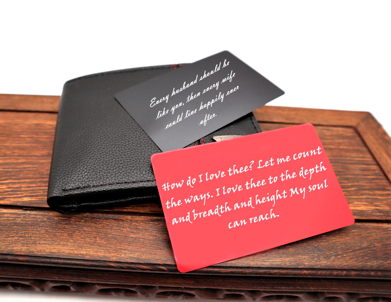 Wallet Card Personalized Insert With Your Actual Handwritten Love Message To Give As Gift For Her And Him | Long Distance Personalized Gift