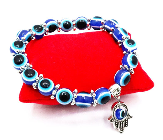 Evil Eye Bracelet Jewelry Personalized With A Hamsa Hand of Fatima, Hamsa Bracelet, Nazar Protection Bracelet With Good Luck Lucky Charm