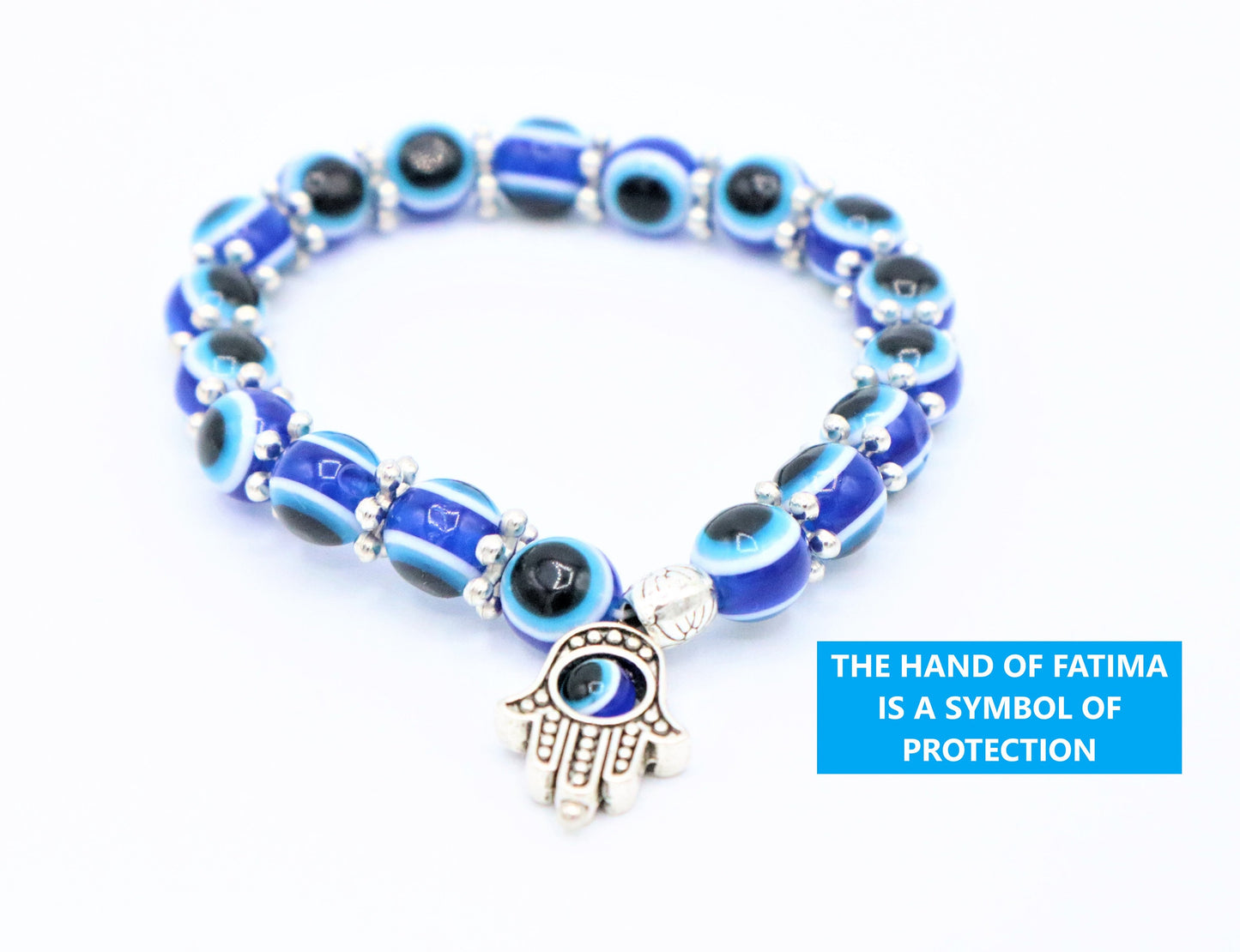 Evil Eye Bracelet Jewelry Personalized With A Hamsa Hand of Fatima, Hamsa Bracelet, Nazar Protection Bracelet With Good Luck Lucky Charm