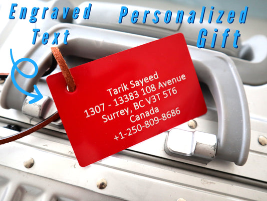 Luggage Tag Personalized For Globetrotter Traveler With Custom Engraved Contact Card | Travel Gift Bag Tag And Luggage Strap Accessory