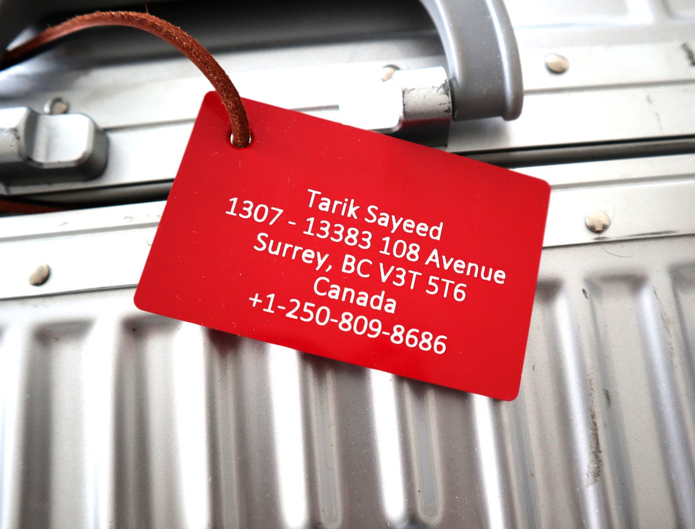 Luggage Tag Personalized For Globetrotter Traveler With Custom Engraved Contact Card | Travel Gift Bag Tag And Luggage Strap Accessory