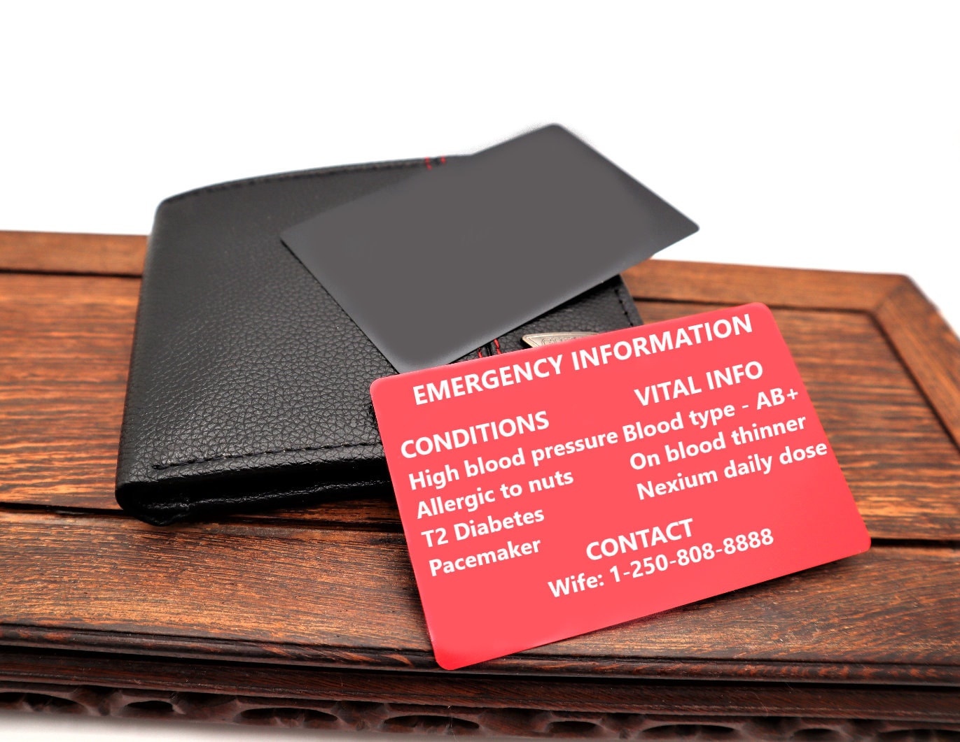 Custom Medical Alert I.C.E. Card, In Case of Emergency Card, Disability Card, Medical Alert Card, Alert Bracelet, Emergency Contact Card