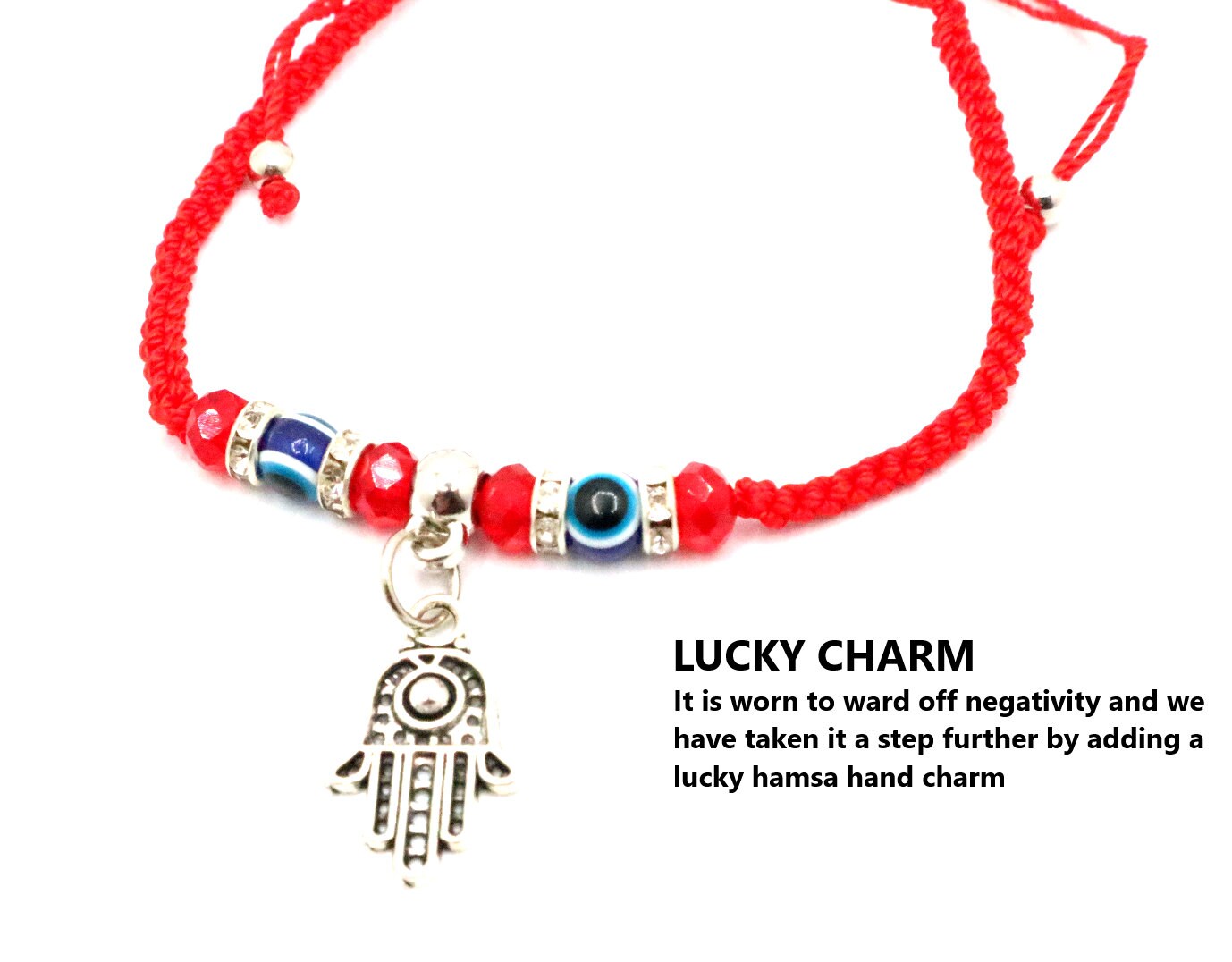 Evil Eye Bracelet Jewelry Personalized With A Hamsa Hand of Fatima, Hamsa Bracelet, Nazar Protection Bracelet With Good Luck Lucky Charm