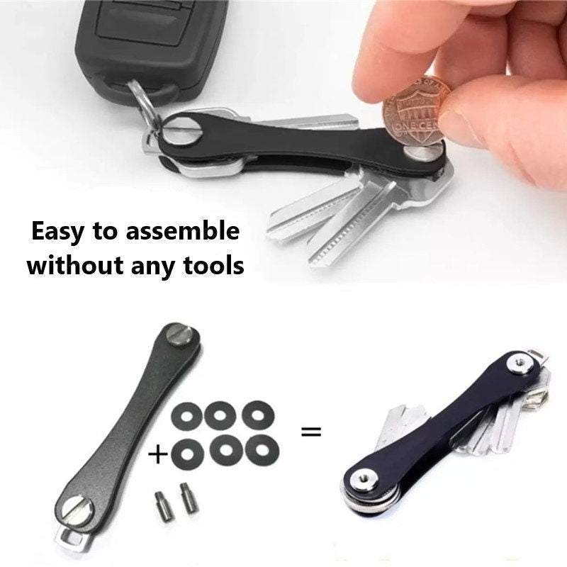 Personalized Smart Keychain Organizer To Give As Gifts for Birthday, Anniversary, Graduation, Wedding & Valentines Gift | Engraved Key Chain