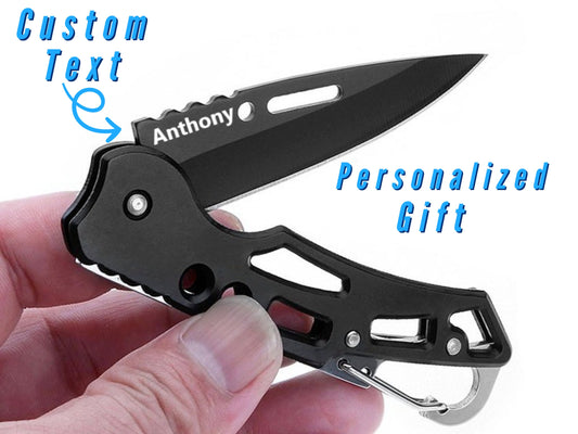Personalized Pocket Knive For Anniversary Gift, Groomsmen Gift and Gift For Him | Custom Engraved Mini Folding Tactical Pocket Knife
