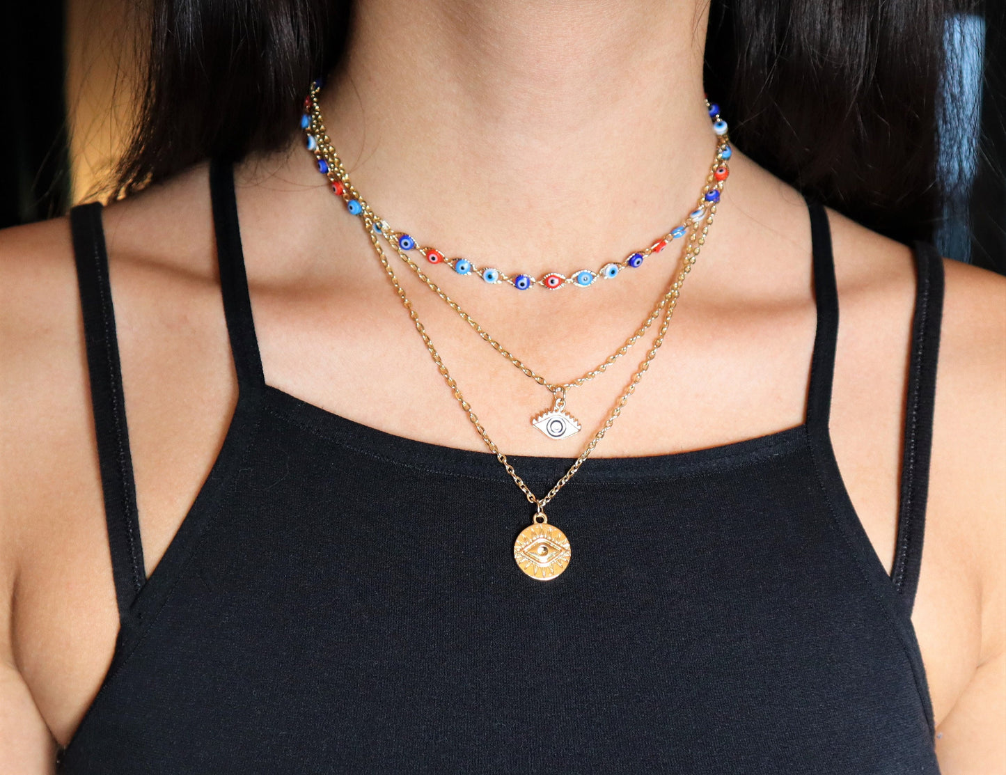 Small Evil Eye Necklace With Silver Chain For Valentine Gift For Her, Blue Evil Eye Pendant Nazar Necklace For Protection, Evil Eye Necklace