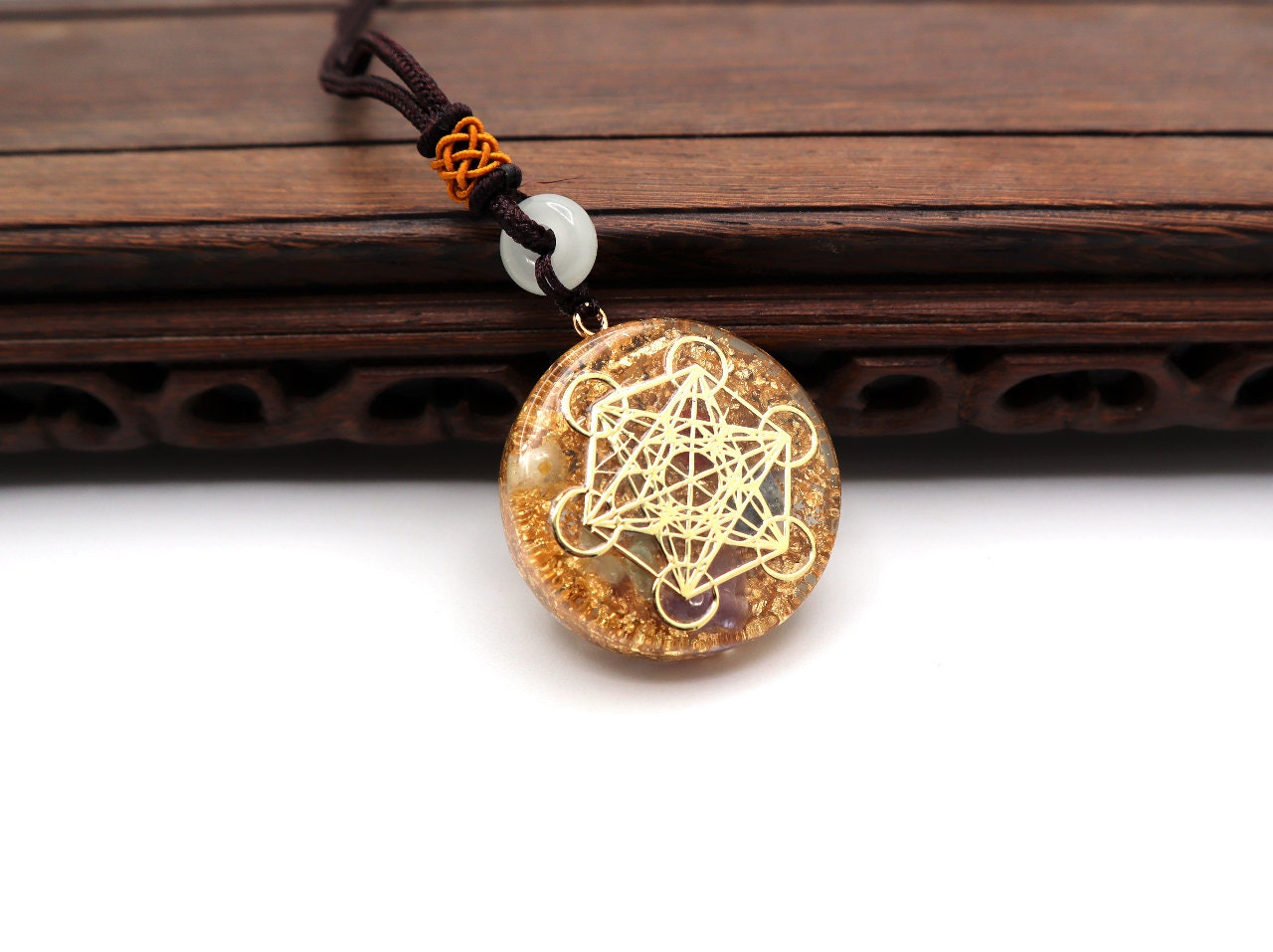 Chakra Orgonite Necklace With Healing Crystals To Improve Energy Through Meditation, Yoga, Reiki, and Om | Chakra Necklace - EMF Protection