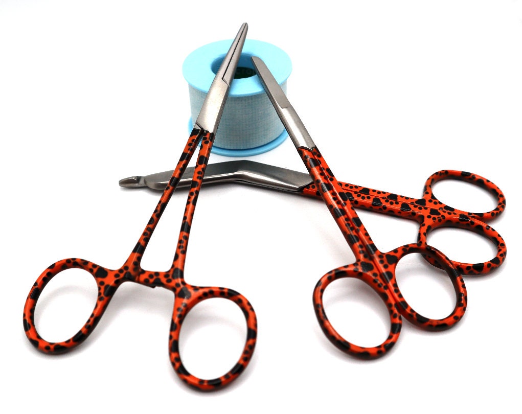 Personalized Vet Tech Gift Set With Bandage Scissor, Hemostat, and Suture Scissor Paw Print | Nursing, Veterinary & Nurse Graduation Gifts