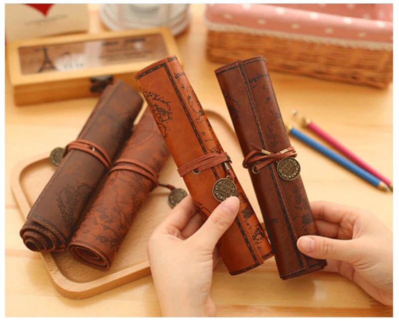 Personalized Leather PU Pencil Roll Up Case, Paint Brush Case Personalized Gift for Artists And Painters, Artist Roll Up Gifts For Valentine