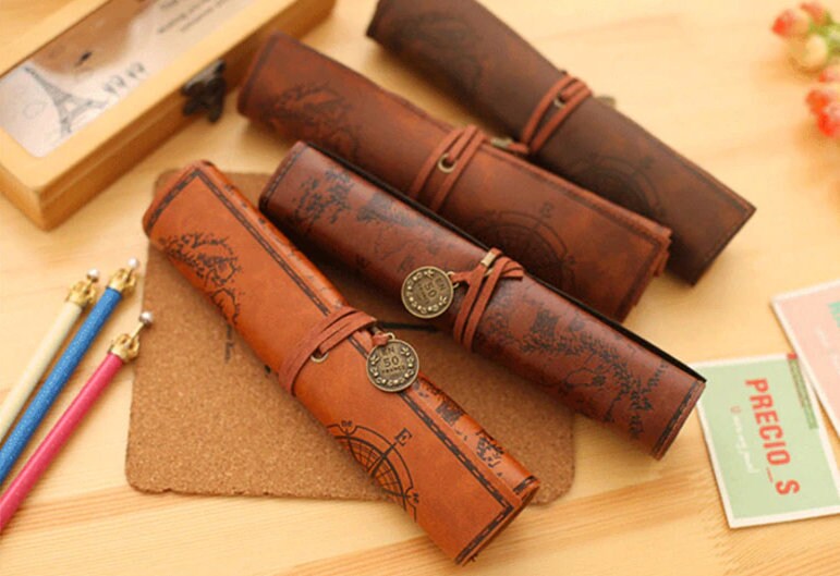 Personalized Leather PU Pencil Roll Up Case, Paint Brush Case Personalized Gift for Artists And Painters, Artist Roll Up Gifts For Valentine