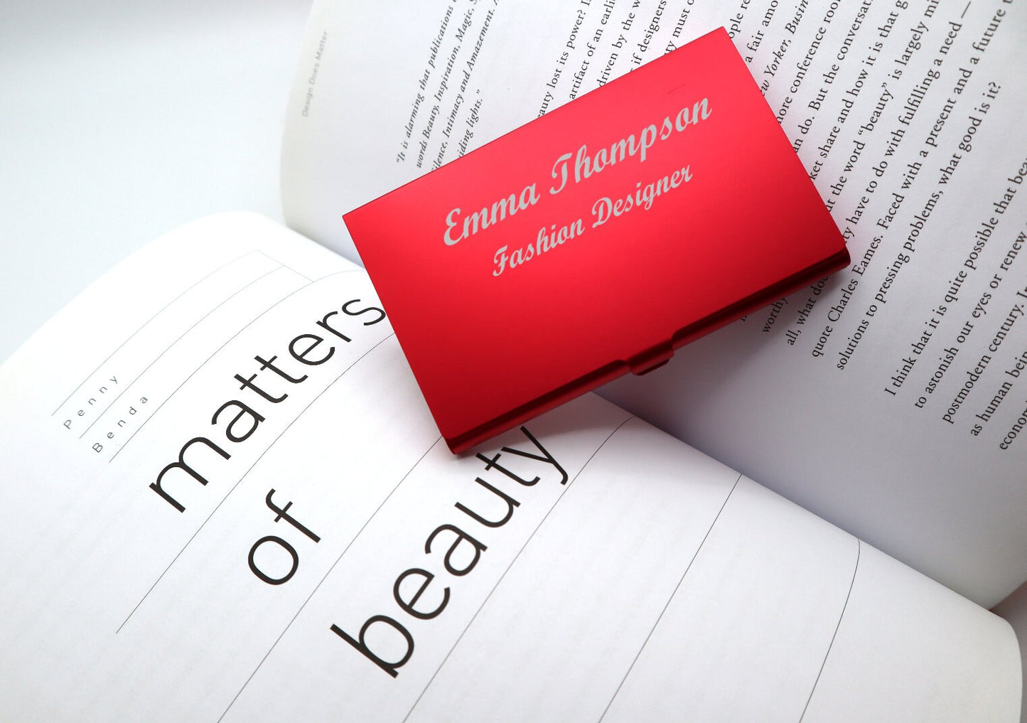 Personalized Business Card Holder, Custom Laser Engraved Sleek Business Cards Holder For Valentines Gift, Office Gift, And Graduation Gift