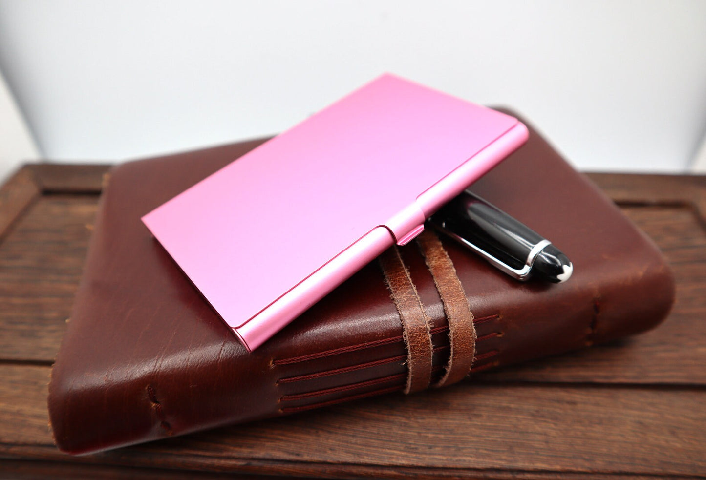 Personalized Business Card Holder, Custom Laser Engraved Sleek Business Cards Holder For Valentines Gift, Office Gift, And Graduation Gift