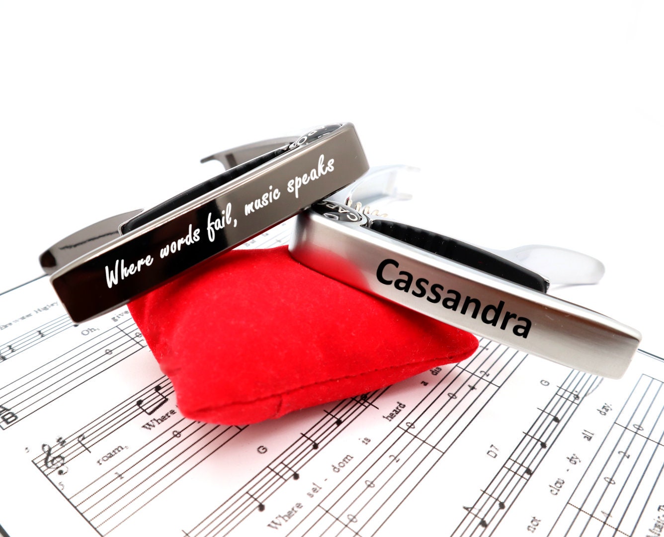 Custom Guitar Pick And Holder | Personalized Guitar Plectrums With Leather Case Keychain | Gift for Husband Dad Boyfriend Gift For Him Music