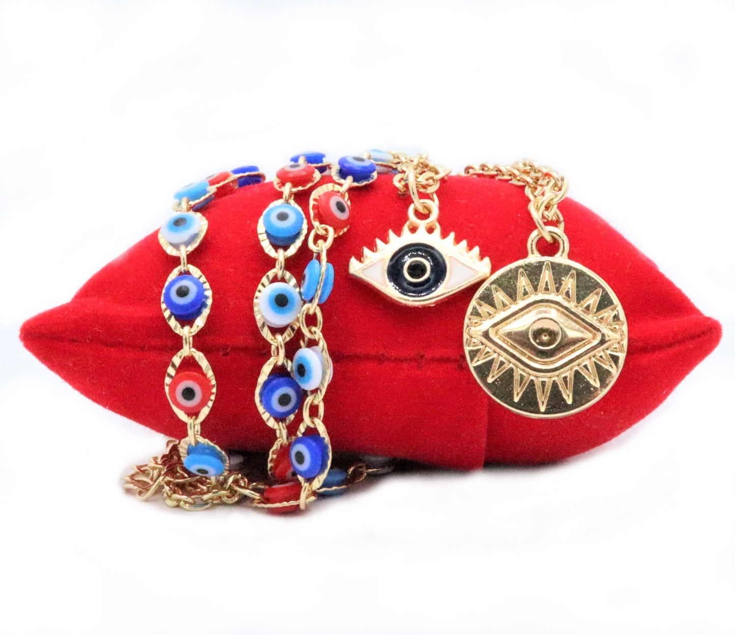 Small Evil Eye Necklace With Silver Chain For Valentine Gift For Her, Blue Evil Eye Pendant Nazar Necklace For Protection, Evil Eye Necklace