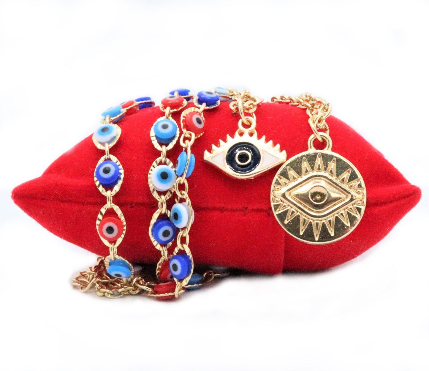 Small Evil Eye Necklace With Silver Chain For Valentine Gift For Her, Blue Evil Eye Pendant Nazar Necklace For Protection, Evil Eye Necklace