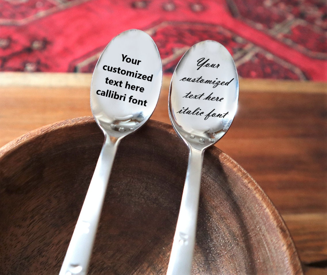 Personalized Spoon Silverware Engraved With Your Custom Message For Valentine and Birthday Gift | Engraved Gift Spoons For All Occassions