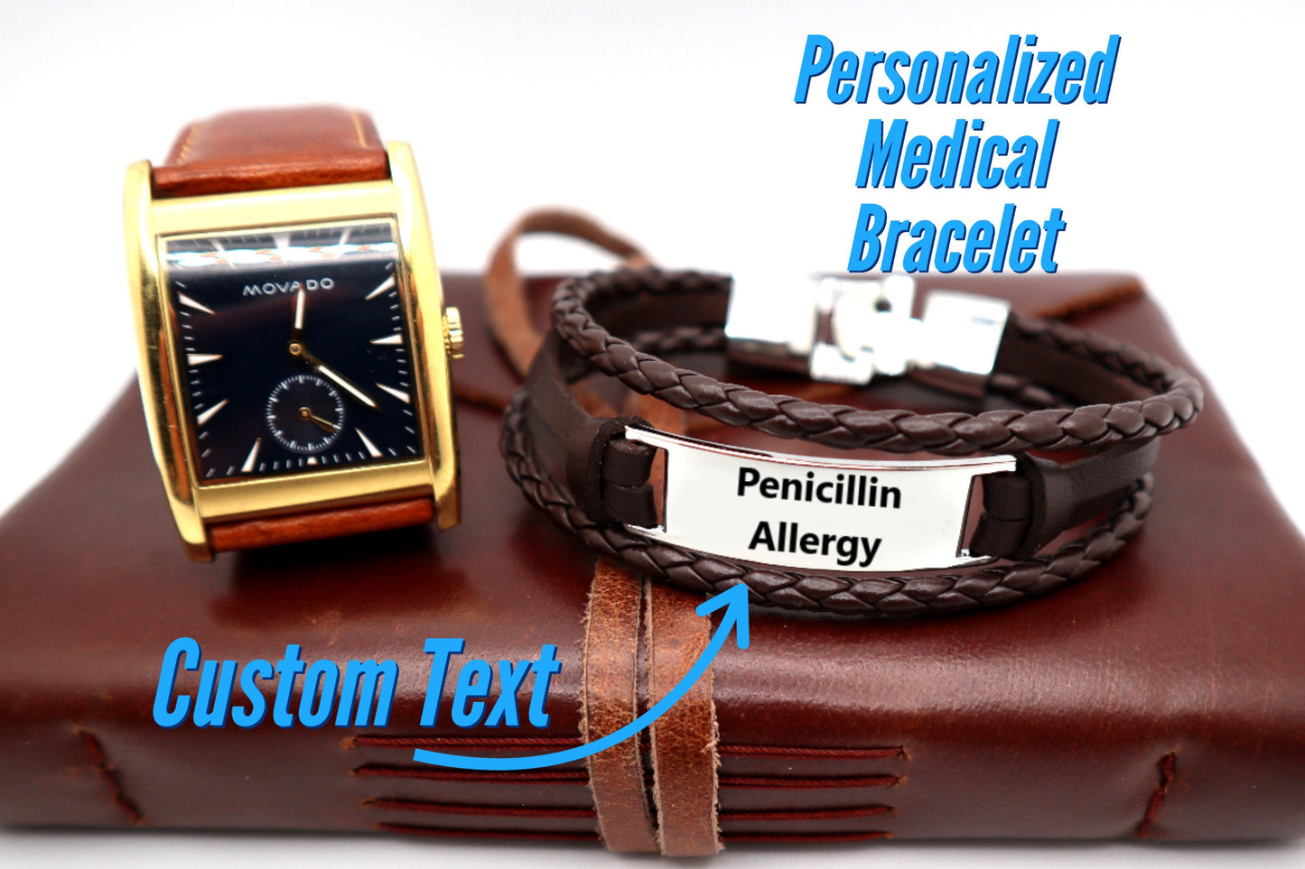 Personalized Medical Alert Bracelet, In Case of Emergency Contact Card, Medical Card Alert Bracelet, Medical Alert ICE ID Card For Emergency