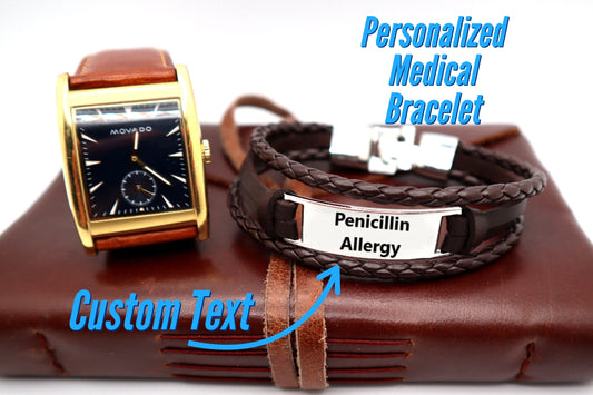 Personalized Medical Alert Bracelet, In Case of Emergency Contact Card, Medical Card Alert Bracelet, Medical Alert ICE ID Card For Emergency
