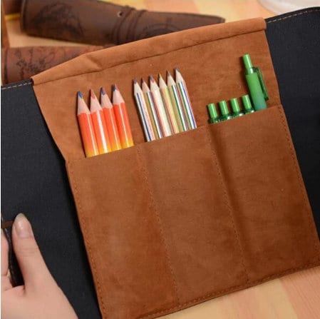 Personalized Leather PU Pencil Roll Up Case, Paint Brush Case Personalized Gift for Artists And Painters, Artist Roll Up Gifts For Valentine