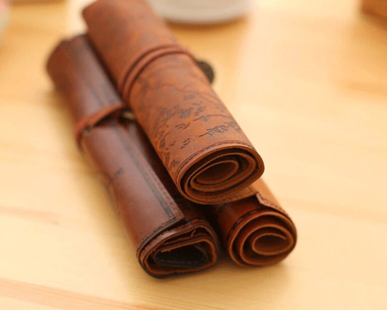 Personalized Leather PU Pencil Roll Up Case, Paint Brush Case Personalized Gift for Artists And Painters, Artist Roll Up Gifts For Valentine