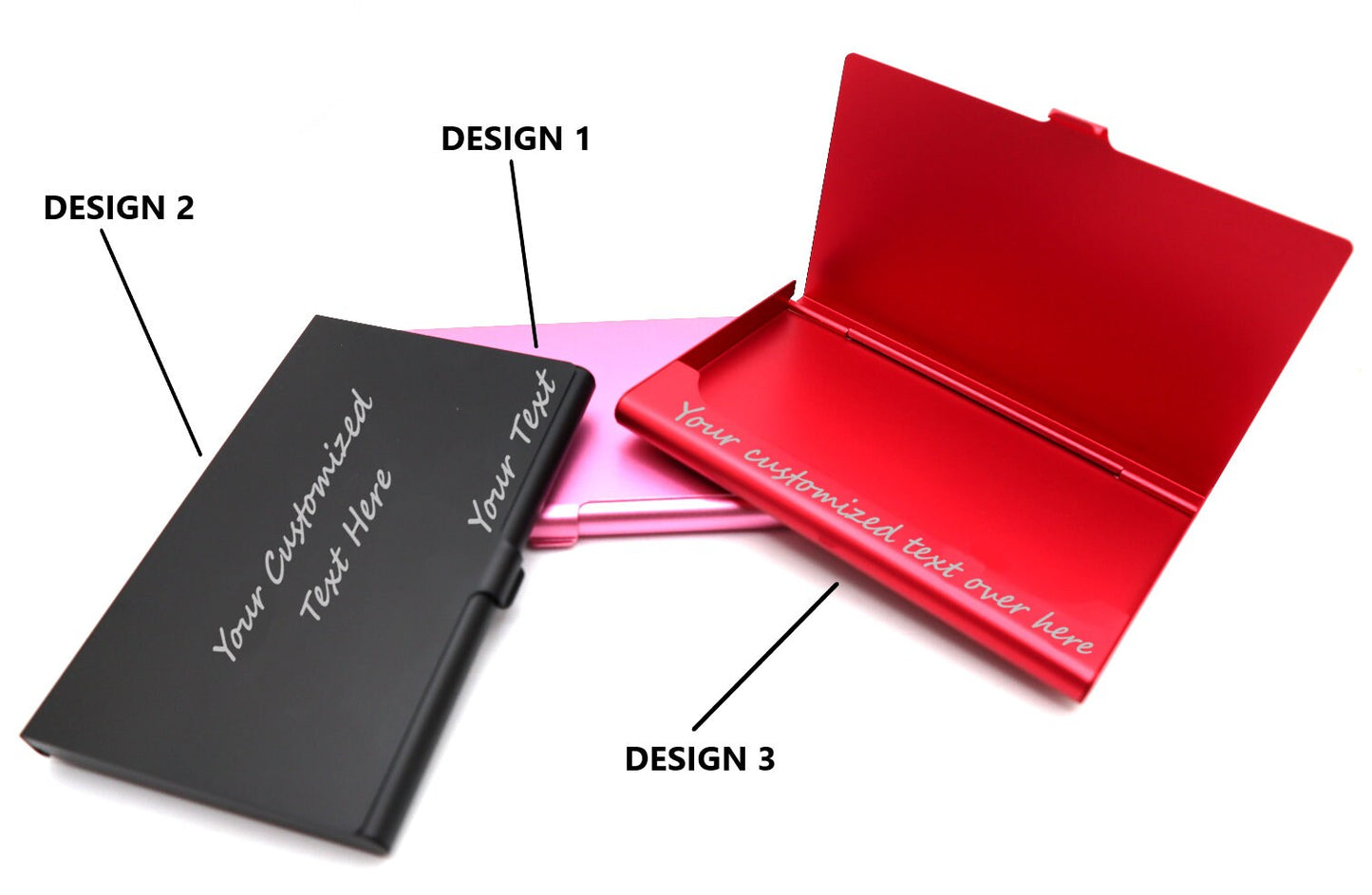 Personalized Business Card Holder, Custom Laser Engraved Sleek Business Cards Holder For Valentines Gift, Office Gift, And Graduation Gift