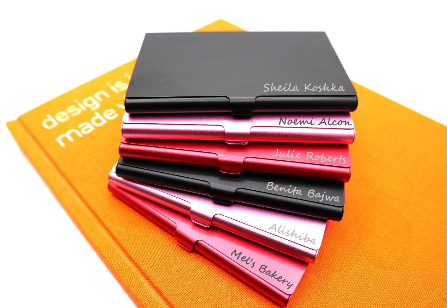 Personalized Business Card Holder, Custom Laser Engraved Sleek Business Cards Holder For Valentines Gift, Office Gift, And Graduation Gift