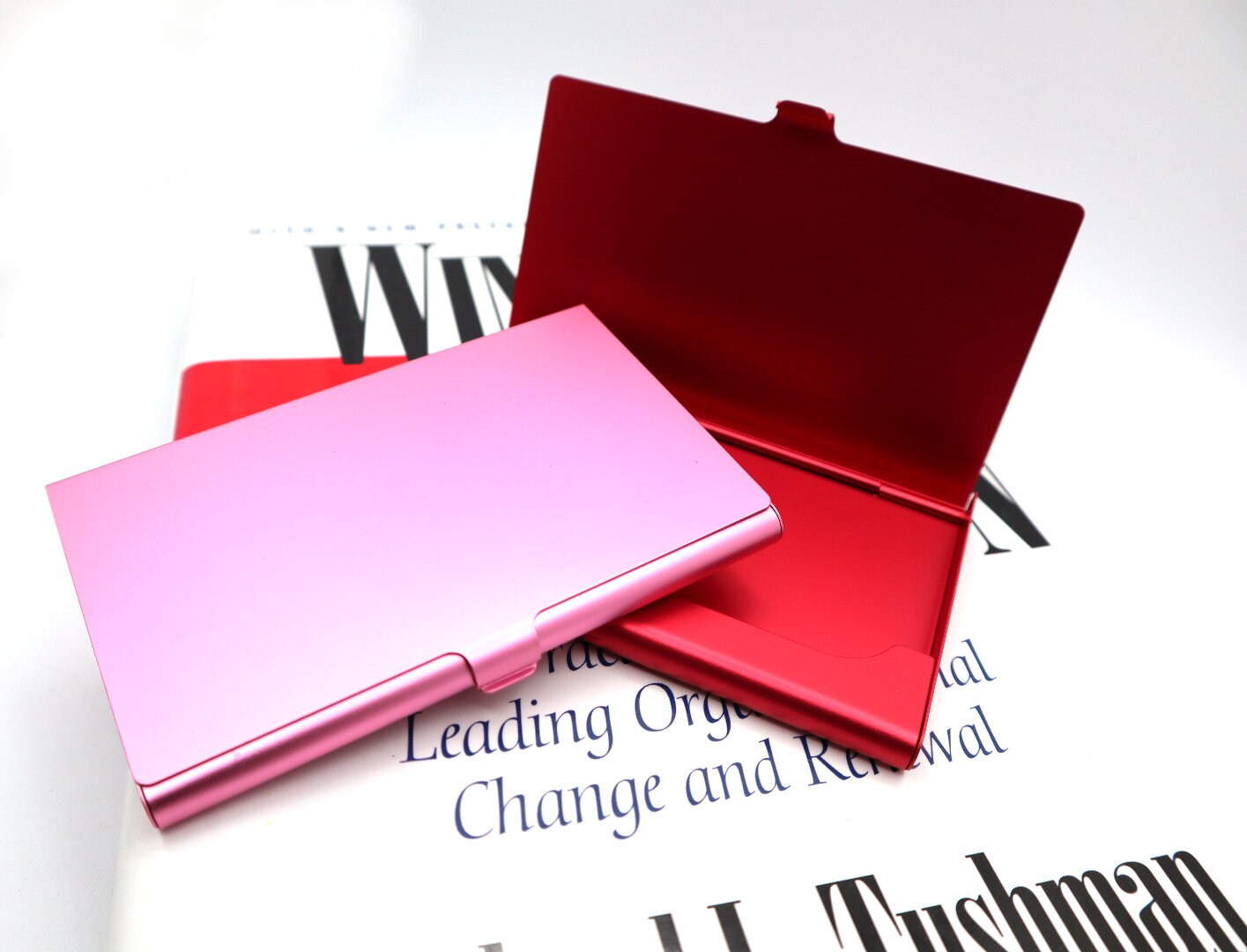 Personalized Business Card Holder, Custom Laser Engraved Sleek Business Cards Holder For Valentines Gift, Office Gift, And Graduation Gift