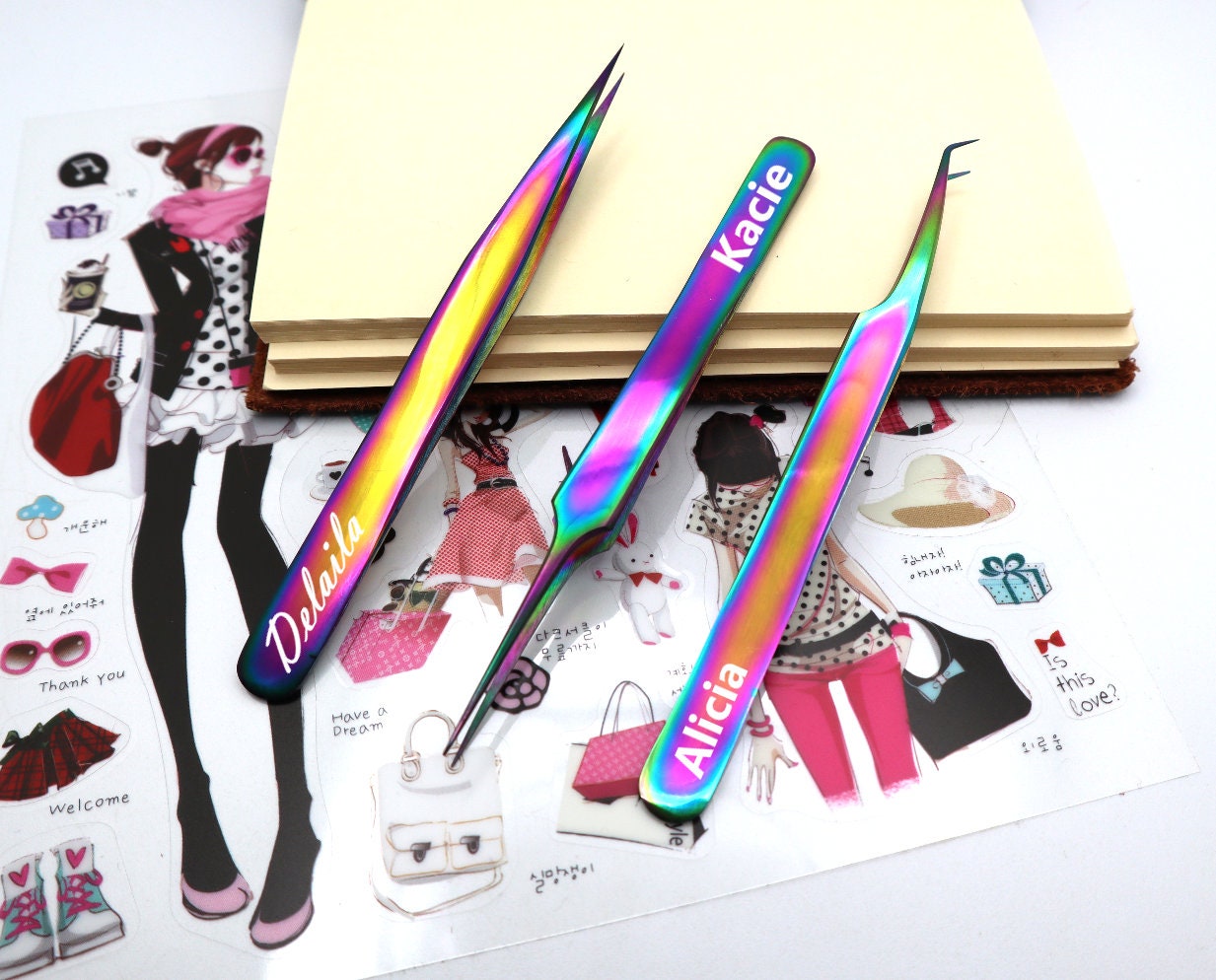 Personalized Stickers Tweezers For Scrapbooking, Custom Craft Tweezers, Engraved Sticker Tweezers For Journal, Tweezers For Nail Art Tool