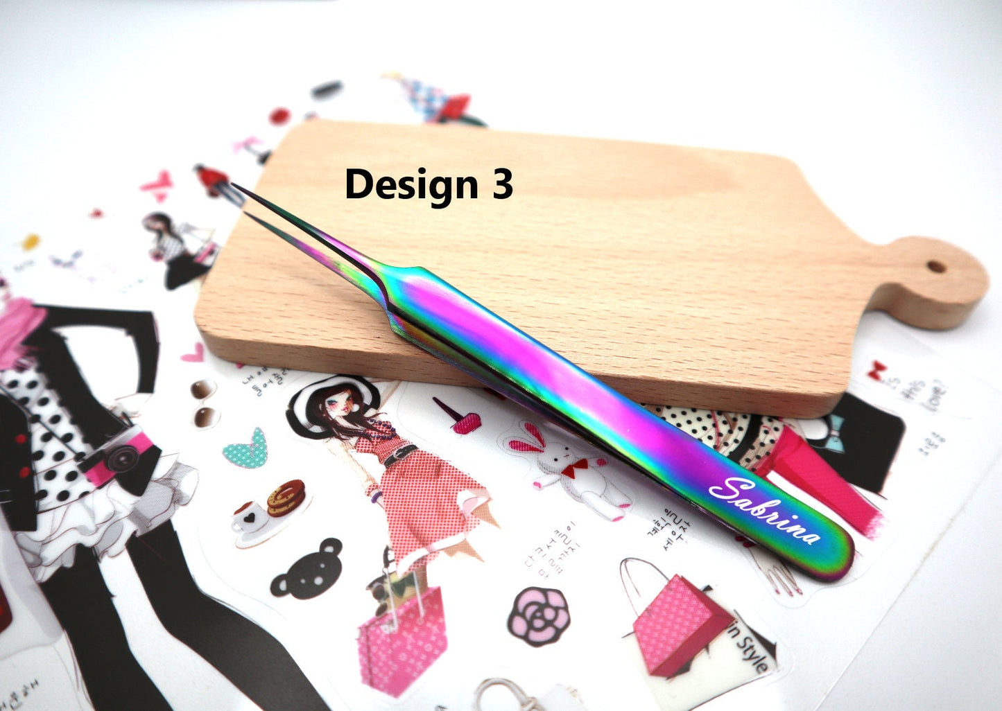Personalized Stickers Tweezers For Scrapbooking, Custom Craft Tweezers, Engraved Sticker Tweezers For Journal, Tweezers For Nail Art Tool