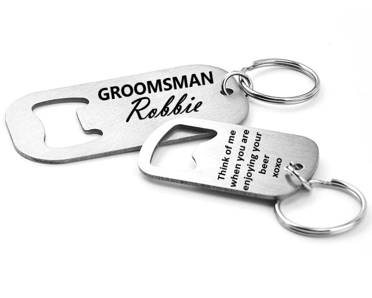 Custom Bottle Opener With Actual Image Engraved With Your Message For Special Occasions Such As Valentines, Weddings, and Groomsmen Gift