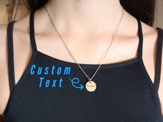Actual Handwritten Disc Necklace With Your Custom Message To Give As A Special Gift for Valentine And Birthday Gift For Her | Gift For Mom