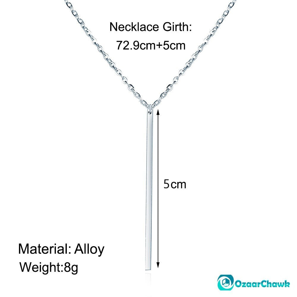 Long Vertical Bar Necklace for Valentines Gift For Her | Silver Bar Necklace For Women | Minimalist Silver Bar Necklace | Silver Bar Jewelry